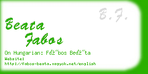 beata fabos business card